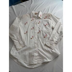 Tia 90s Vintage Women’s High Heel Button Up Shirt Size Large